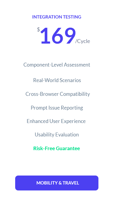 Integration Testing for Mobility & Travel