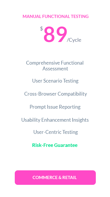 Manual Functional Testing for Commerce & Retail