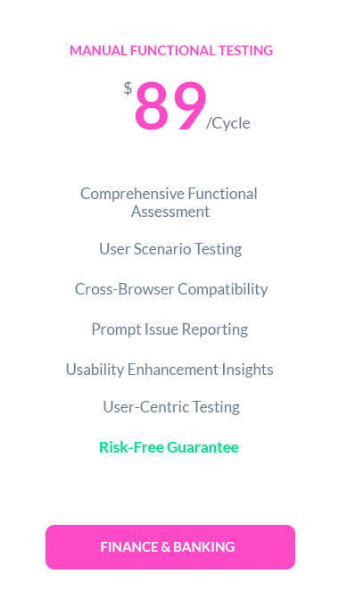 Manual Functional Testing for Finance & Banking