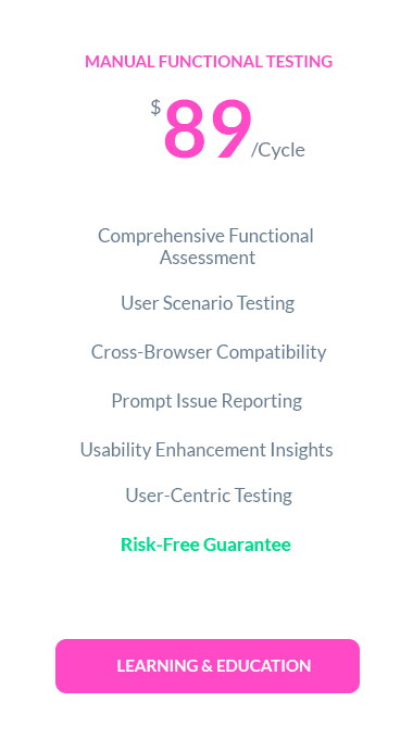 Manual Functional Testing for Learning & Education