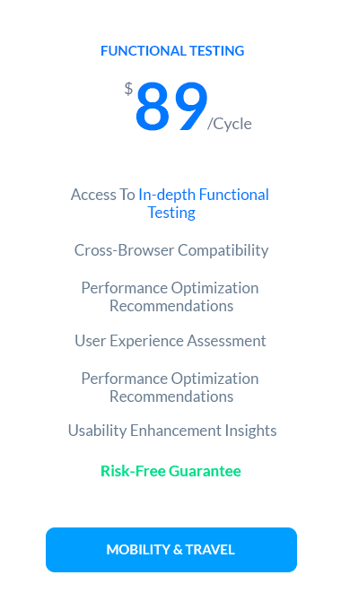 Functional Testing for Mobility & Travel